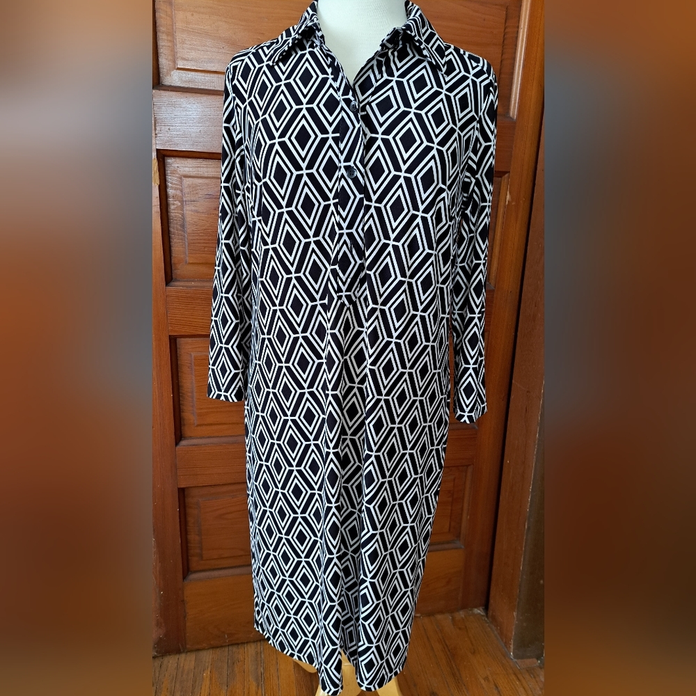 Nine West tunic dress Size 10 Black/White
